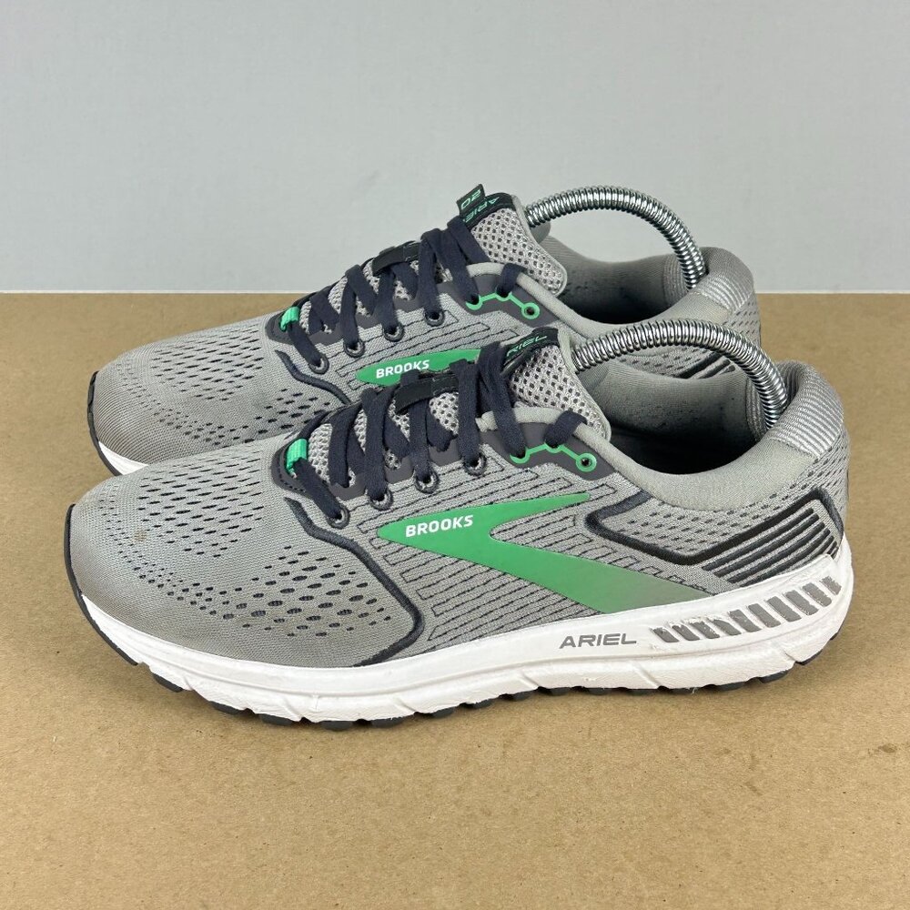Brooks Ariel 20 Athletic Running Shoes Womens 9 Gray Green Low Top Lace Up